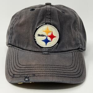 Distressed Pittsburgh Steelers Hat Baseball Cap Black Old Orchard Beach L/XL